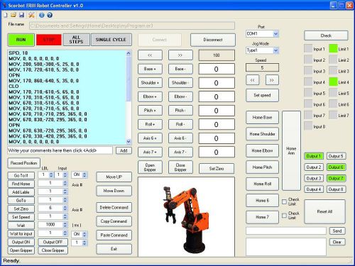 Scorbot ER III Controller software with Laptop