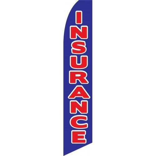 INSURANCE FEATHER SWOOPER BOW BANNER 15&#039; TALL NEW BLUE FLAG FREE SHIPPING