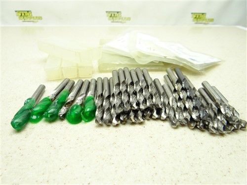 LOT OF 33 SOLID CARBIDE DRILLS 17/64&#034; TO 9/32&#034; USA UB