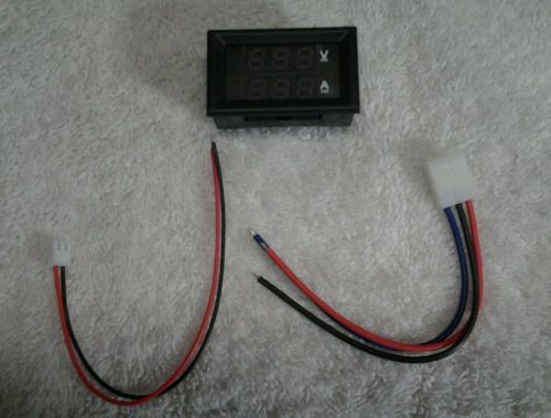Dc 100v 10a voltmeter ammeter blue + red led dual digital volt amp meter gauge for sale