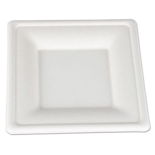 &#034;ChampWare Molded Fiber Tableware, Square, 6 x 6, White, 500 per Carton&#034;