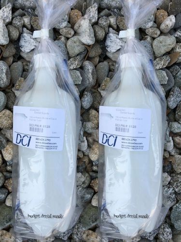 Dental Water Bottle x2, Heavy-Duty Plastic, 750ml W/ Cap &amp; Tube #8128 by DCI