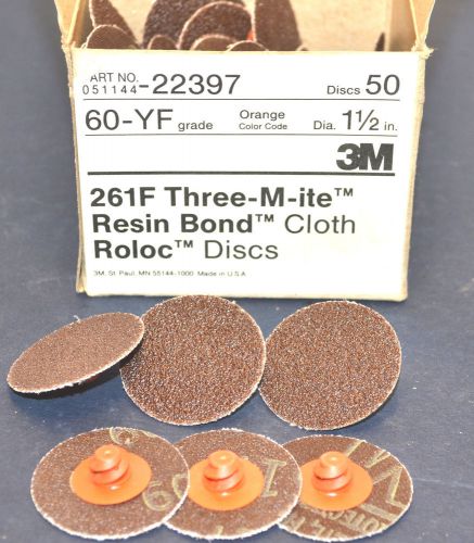 50 NEW 3M THREE-M-ITE 1-1/2&#034; ROLOC 60 grit DISC 261F Grinding Discs #WL7.4.2