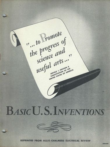 Technical Paper - Allis-Chalmers - Basic US Inventions - 1944 (E3139)