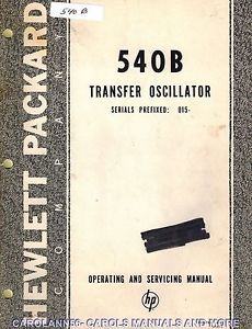 HP Manual 540B TRANSFER OSCILLATOR