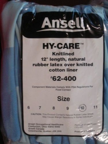 ANSELL Hy-Care Gloves, 12&#034; Length, Size 10, Rubber Latex, QTY 12, 62-400 |GH4|RL