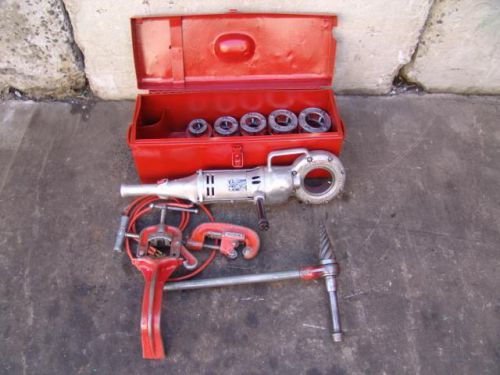 Ridgid 700 pipe threader 12r die set 1/2 to 2&#034; pipe cutter reamer &amp; pipe vise for sale