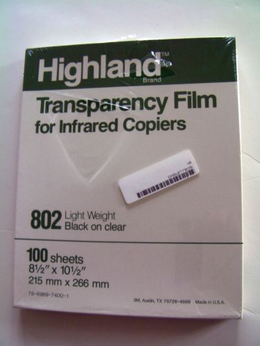 Transparency films infrared copiers Highland 802, high quality, factory sealed