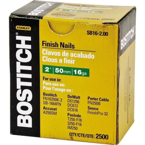 BOSTITCH SB16-2.00-1M 2-Inch by 16 Gauge Bright Finish Nail (1000 per Box)