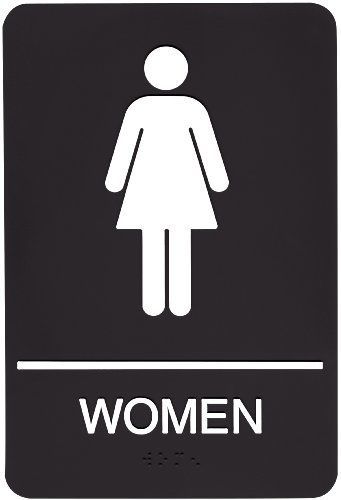 Headline sign 9004 ada women&#039;s restroom sign with tactile graphic, 6 inches by 9 for sale