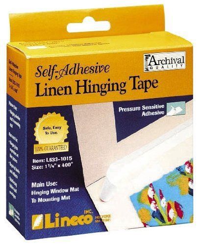 Lineco Self Adhesive Linen Hinging Tape 1.25 in. x 35 ft. white linen tape