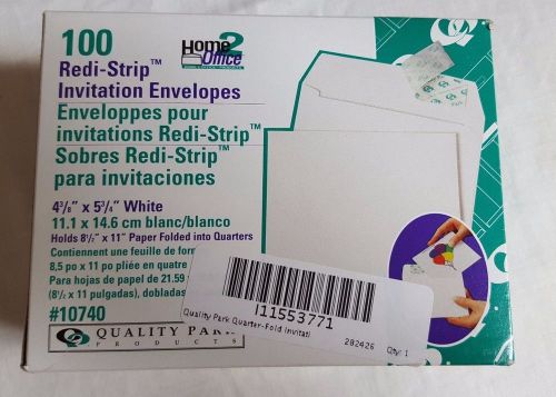 Quality Park Quarter Invitation Envelope, 4.375 x 5.75 Inches, redi-strip #10740