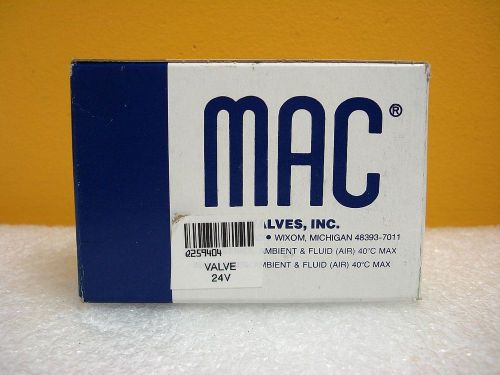 MAC Valves 45A-LAC-DDAC 24 VDC, 5.4 Watts, 120 psi, 1/8&#034; Solenoid Valve  New!