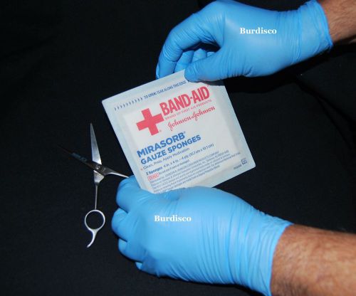 200 blue disposable powder free nitrile exam medical gloves 3.5 mil - large for sale