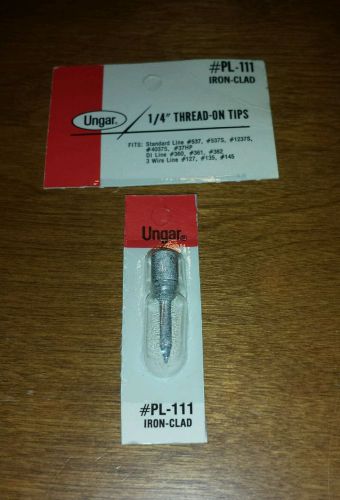 Ungar PL-111 Iron Clad Soldering Tip 1/4&#034; Thread On Pencil Tip
