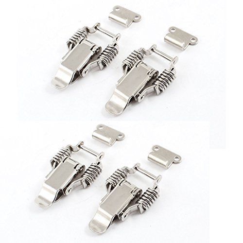Uxcell Latch Hinges   4 Set Aviation Toolbox Silver Tone Straight Loop Toggle