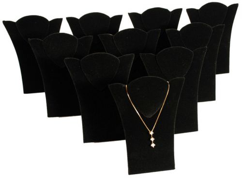 10 New Black Velvet Padded Necklace Pendant Display 6&#034;