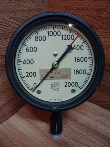 4 1/2&#034; AD-10412 US Gauge 0-2000 psi Pressure Gauge Bottom 1/4&#034; FNPT Back Flange