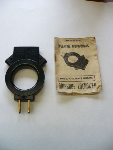 Model A-40 Triple Purpose Amprobe Energizer adapter, USED WITH INSTRUCTIONS