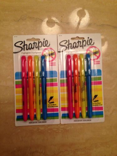 8 (2 Packs of 4) Sharpie Highlighter Assorted Colors 071641271746 27174