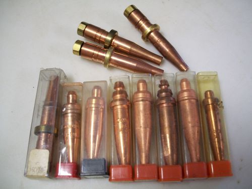 Acetylene Welding Torch Tip Lot/Assortment of 11 pcs All New Unused, A Steal