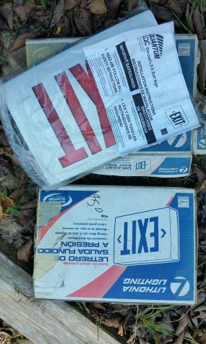 LOT OF 2  LITHONIA LIGHTING  DIE CAST EMERGENCY LED EXIT SIGN ALUMINUM, NEW