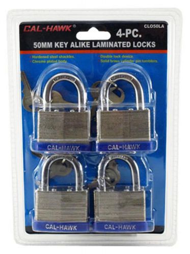 Cal-Hawk 4-pc 50mm Key Alike Laminated Locks