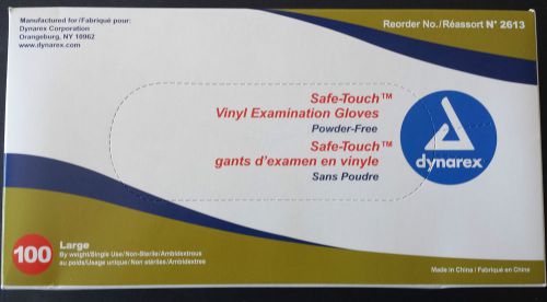 Dynarex - Safe-Touch Vinyl Examination Gloves - Powder-Free - 100 - Large