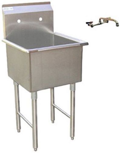 Stainless Steel Economy Prep / Utility Sink and Lead Free Faucet - 18&#034; x 18&#034; NSF