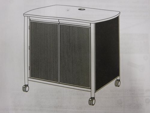 1859GR Impromptu Deluxe Mobile Printer Stand Cabinet 3 Shelves Gray