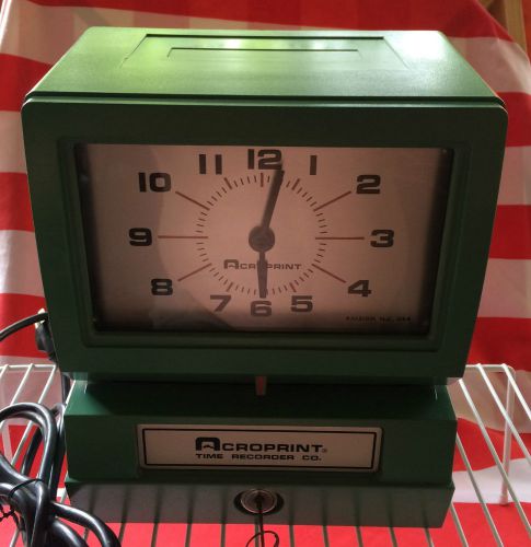 Acroprint #150NR4 Automated Time Clock Heavy Duty W/ Key-employee-business NICE