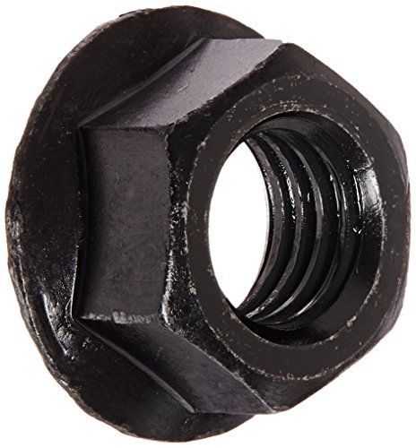 Small parts grade 8 steel hex flange nut, plain finish, self-locking serrated for sale