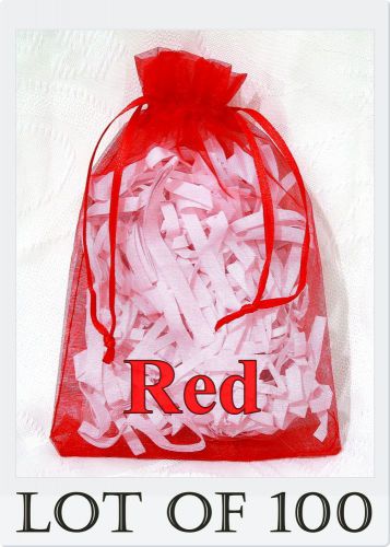 100 LARGE Organza Bag RED Pouch Reception Jewellery Party Favor Shop 11x16 cm