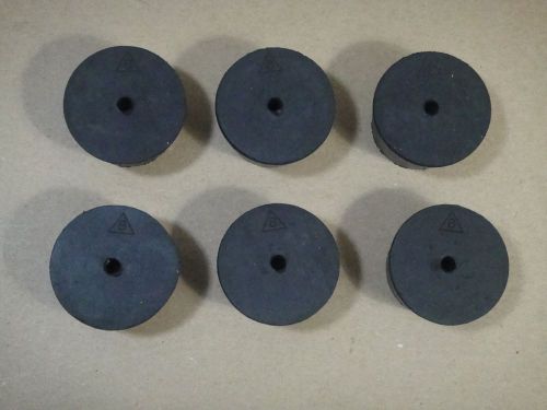 Lot of 6. VWR - 59581-367  Black Rubber Stoppers  One-Hole #8
