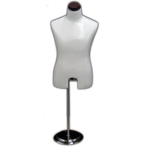 MN-216 1 PC WHITE LEATHERETTE  Men&#039;s Euro Dress Form With Stand