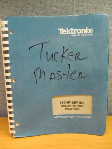 Tektronix 650 HR/650 A-Series Color Picture Monitors Service Manual/schematics