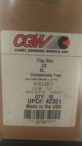 Cgw 42351 premium z3 right angle grinder abrasive flap disc, type 27, zirconi... for sale