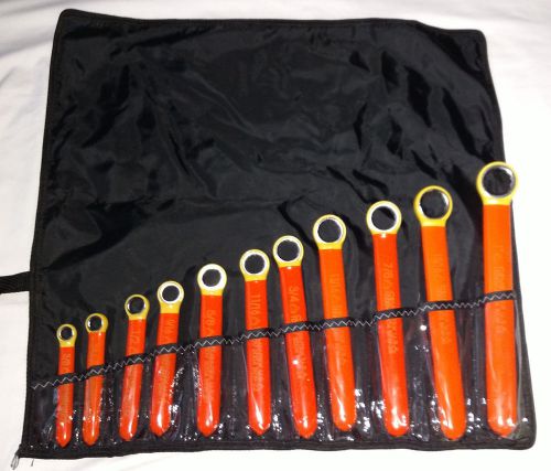 Cementex Insulated Box End Wrench Set 11 Sizes  IBEWS-11  3/8&#034; to 1&#034; &amp; Bag Pouch
