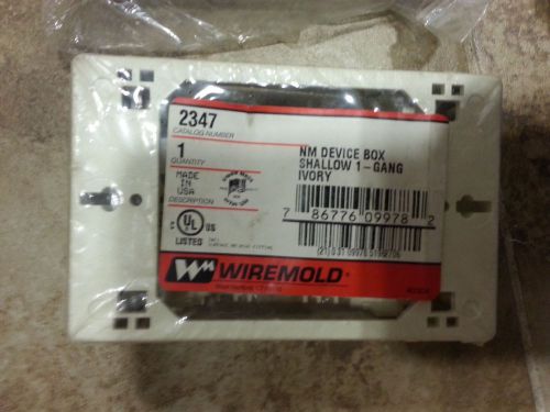 WIREMOLD 2347 Shallow 1-Gang NM Device Box in Ivory - NEW