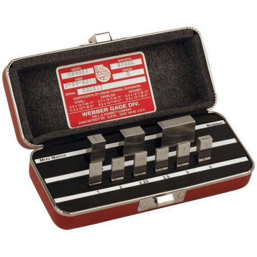 STARRETT RS9.MA1 Webber Precision Gage Block Sets -Number of Pieces:9,Grade:2