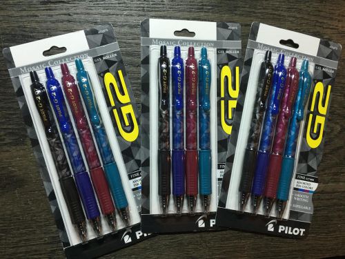 12 NEW Pilot G2 Retractable Gel Ink Roller Ball Pens - Fine Point - Mosaic 31675