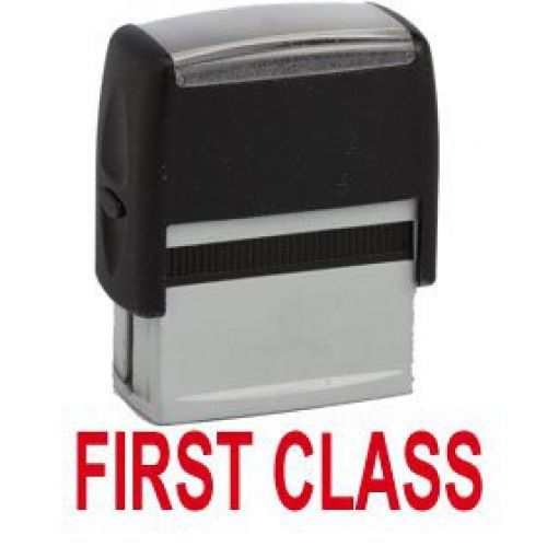 DiscountRubberStamps FIRST CLASS Red Office Stock Self-Inking Rubber Stamp