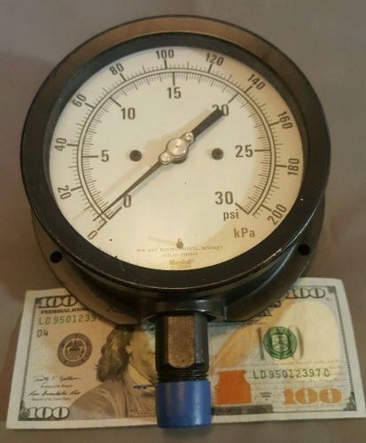 Marshall Town Pressure Gauge 0-30 PSI aprox 6 inches