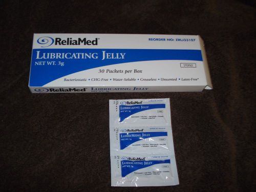 NEW BOX  30 PACKETS RELIAMED ZRLJ33107 BACTERIOSTATIC LUBRICATING JELLY Ex 9/17