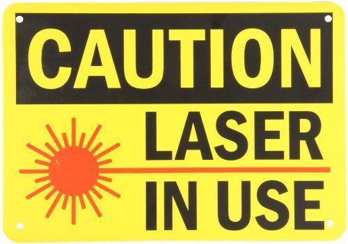 NEW SmartSign Plastic OSHA Safety Sign, Legend &#034;Caution: Laser in Use&#034;, 7&#034; x 10&#034;