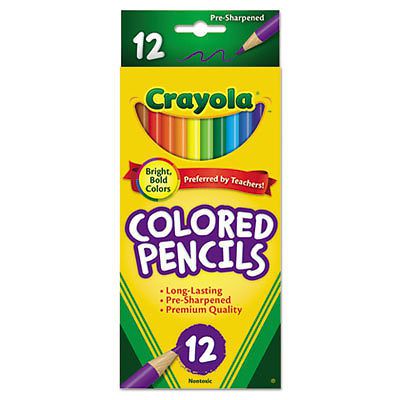 Long Barrel Colored Woodcase Pencils, 3.3 mm, 12 Assorted Colors/Set, 1 Set