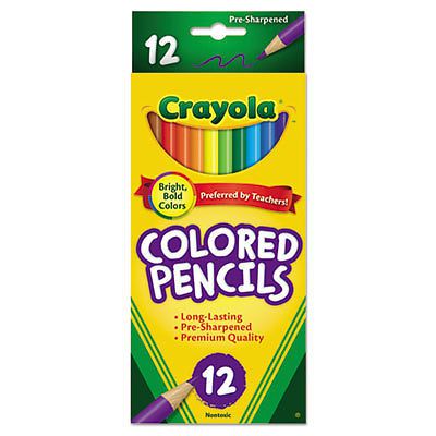 Long barrel colored woodcase pencils, 3.3 mm, 12 assorted colors/set, 1 set for sale