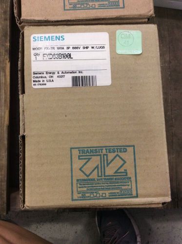 Siemens circuit breaker fxd63b100l 100 amp 600 volt 3 pole for sale