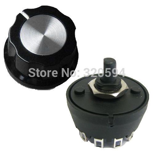 5pcs mfr01 10a250vac 1 pole 4 position angl36deg rotary switch with 27mm knob for sale