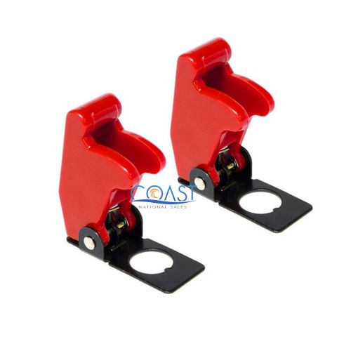 2X Car Marine Industrial Spring-Loaded Toggle Switch Safety Cover - Red